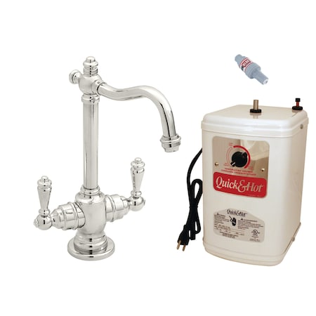 Westbrass Victorian 9" Hot and Cold Water Dispenser and Tank in Polished Nickel D205HFP-05